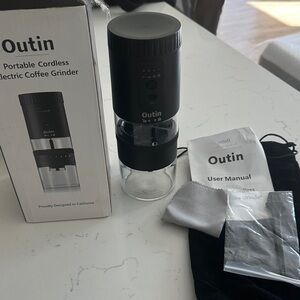 Black Portable Cordless Electric Coffee Grinder